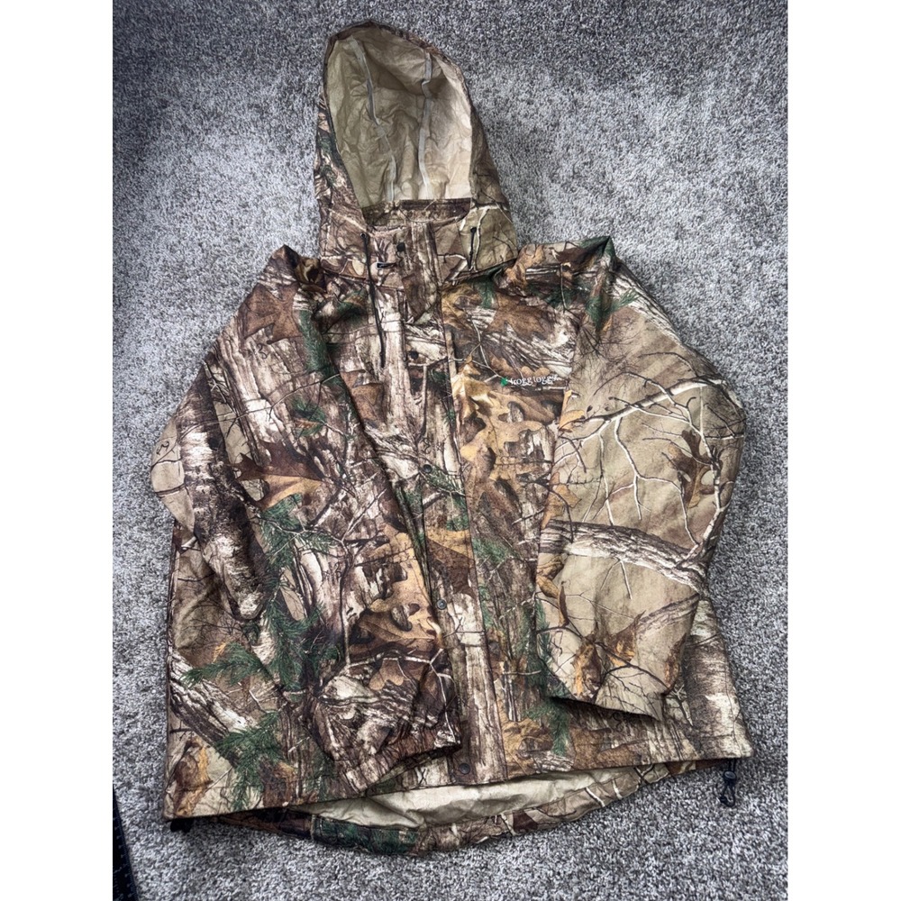 Frogg Toggs Realtree Camo Rain Jacket Mens XL Hooded Waterproof Hunting